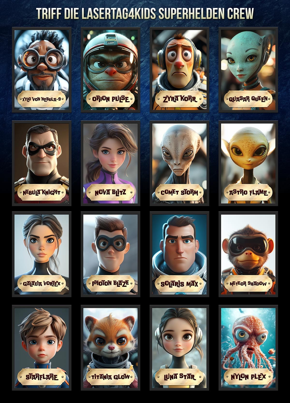 Triff die Lasertag4Kids Superhelden-Crew
